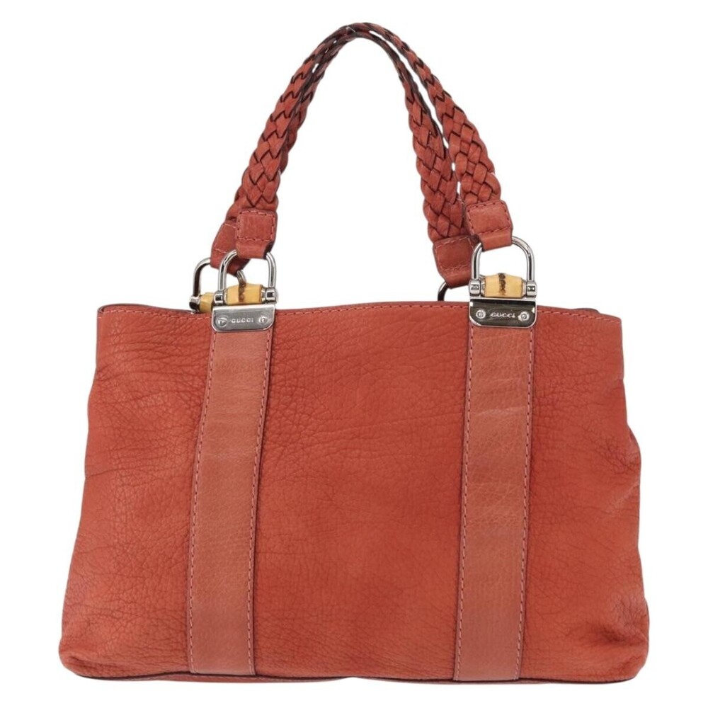 Gucci Vintage Bamboo Handle Leather Small